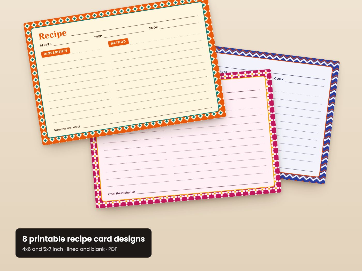 Desi Recipe Cards Printable 1