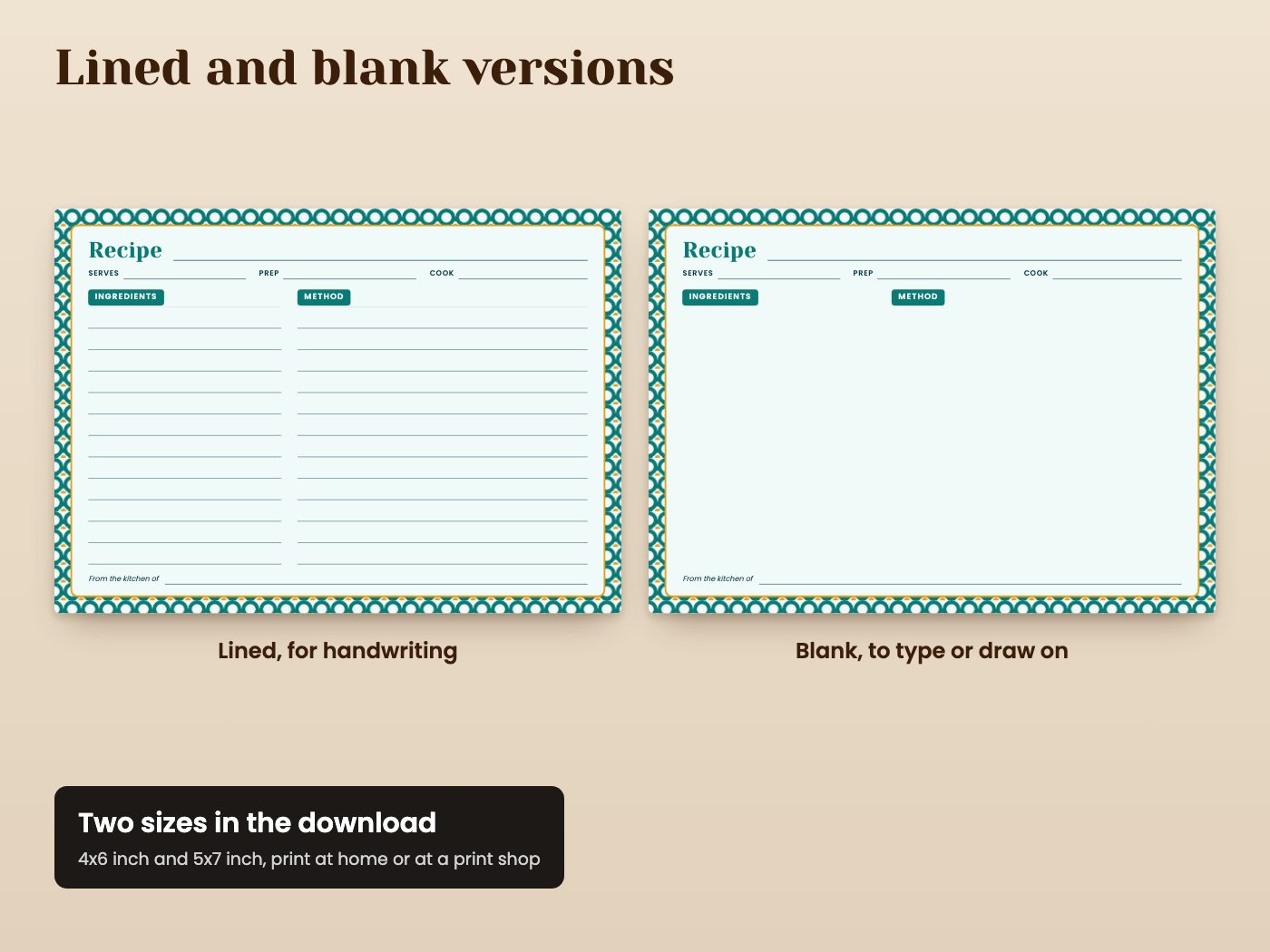 Desi Recipe Cards Printable 3