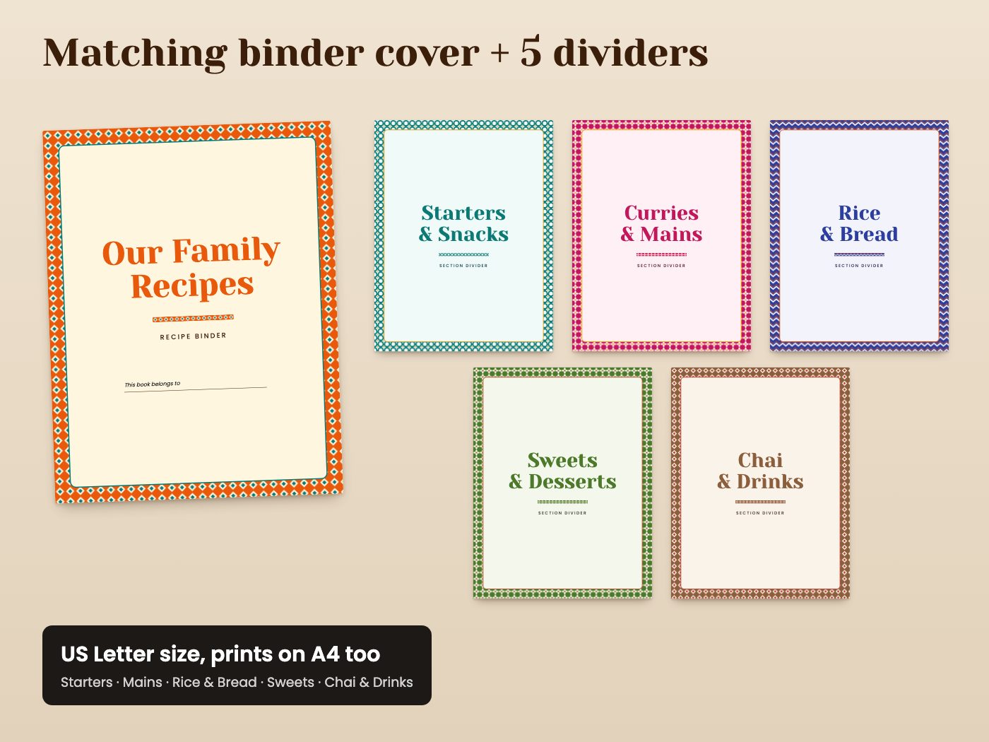 Desi Recipe Cards Printable 4